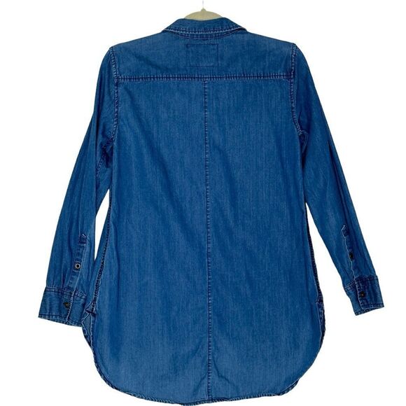 Anthropologie Holding Horses Denim Embroidered Long Sleeve Shirt| Size 4 - Picture 7 of 7